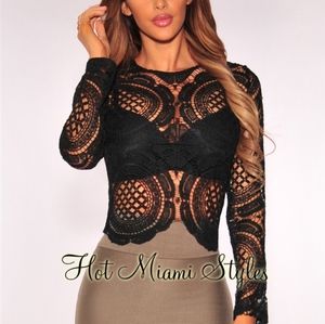 Crochet Top with zip up back